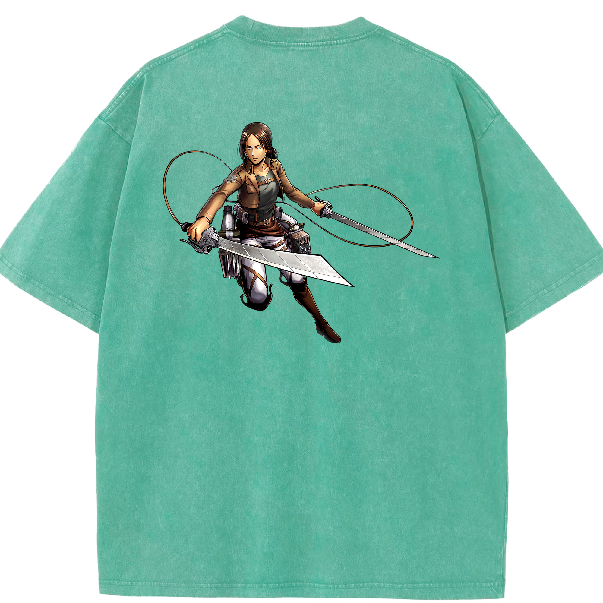 （画像用） 進撃の巨人 Attack on Titan 綿100% ヴィンテージ風 半袖Tシャツ（背面プリント）